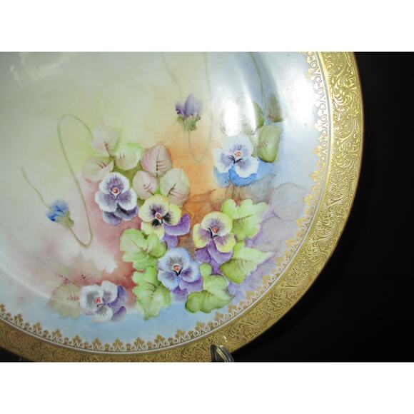 CH Field Haviland Limoges J.M. 7 W. Westway VIOLETS Decorative Plate 10.5” - Picture 2 of 8